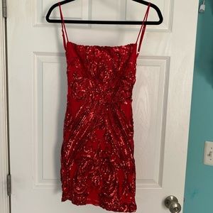 Lucy in the Sky Red Sequin Dress